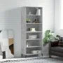 Aparador alto madera ingeniería gris hormigón 69,5x32,5x180 cm de vidaXL, Aparadores - Ref: Foro24-3189577, Precio: 106,15 €,...
