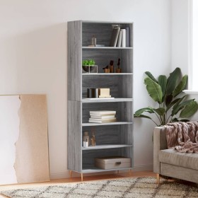 Aparador alto madera de ingeniería gris Sonoma 69,5x32,5x180 cm de vidaXL, Aparadores - Ref: Foro24-3189563, Precio: 114,53 €...