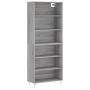 Tall gray Sonoma engineered wood sideboard 69.5x32.5x180 cm by vidaXL, Sideboards - Ref: Foro24-3189563, Price: 114,02 €, Dis...