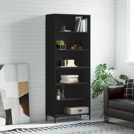 Tall black engineered wood sideboard 69.5x32.5x180 cm by vidaXL, Sideboards - Ref: Foro24-3189574, Price: 121,08 €, Discount: %