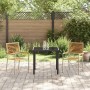 Sillas apilables de jardín 2 pcs Marrón y Beige