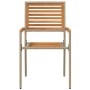 Sillas apilables de jardín 2 pcs Marrón y Beige