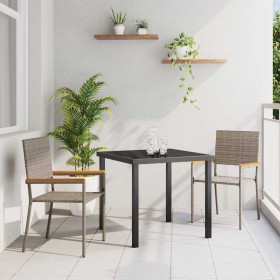 Sillas apilables de jardín 2 pcs Gris y marrón