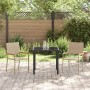Sillas apilables de jardín 2 pcs Crema y marrón