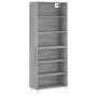 Aparador alto madera ingeniería gris hormigón 69,5x32,5x180 cm de vidaXL, Aparadores - Ref: Foro24-3189561, Precio: 110,57 €