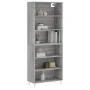 Tall engineered wood gray concrete sideboard 69.5x32.5x180 cm by vidaXL, Sideboards - Ref: Foro24-3189561, Price: 103,30 €, D...