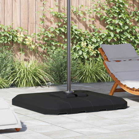 Juego de base para parasol cantilever 4 pcs Negro