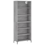Aparador alto madera de ingeniería gris Sonoma 69,5x32,5x180 cm by vidaXL, Sideboards - Ref: Foro24-3189579, Price: 118,29 €,...