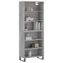 Aparador alto madera de ingeniería gris Sonoma 69,5x32,5x180 cm de vidaXL, Aparadores - Ref: Foro24-3189603, Precio: 114,45 €...