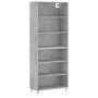 Aparador alto madera ingeniería gris hormigón 69,5x32,5x180 cm de vidaXL, Aparadores - Ref: Foro24-3189553, Precio: 102,32 €,...