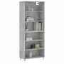 Aparador alto madera ingeniería gris hormigón 69,5x32,5x180 cm de vidaXL, Aparadores - Ref: Foro24-3189553, Precio: 102,32 €,...