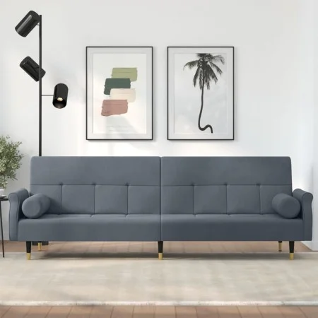 Sofa bed with dark gray velvet cushions by vidaXL, Sofas - Ref: Foro24-351858, Price: 295,51 €, Discount: %