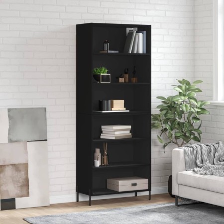 Tall black engineered wood sideboard 69.5x32.5x180 cm by vidaXL, Sideboards - Ref: Foro24-3189582, Price: 130,84 €, Discount: %