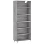 Aparador alto madera de ingeniería gris Sonoma 69,5x32,5x180 cm de vidaXL, Aparadores - Ref: Foro24-3189555, Precio: 114,77 €