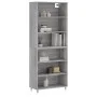 Tall Sonoma gray engineered wood sideboard 69.5x32.5x180 cm by vidaXL, Sideboards - Ref: Foro24-3189555, Price: 107,69 €, Dis...