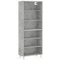 Concrete gray engineered wood tall sideboard 69.5x32.5x180 cm by vidaXL, Sideboards - Ref: Foro24-3189569, Price: 107,04 €, D...