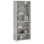 Aparador alto madera ingeniería gris hormigón 69,5x32,5x180 cm de vidaXL, Aparadores - Ref: Foro24-3189569, Precio: 101,60 €,...