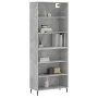 Aparador alto madera ingeniería gris hormigón 69,5x32,5x180 cm de vidaXL, Aparadores - Ref: Foro24-3189593, Precio: 108,03 €,...