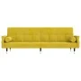 Sofá cama con cojines terciopelo amarillo de vidaXL, Sofás - Ref: Foro24-351862, Precio: 308,84 €, Descuento: %