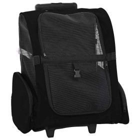 Carrito para mascotas 3 en 1, diseño negro, 48 x 32 x (57-106)