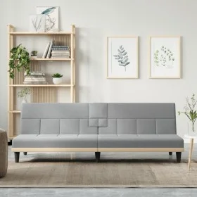 Light gray fabric sofa bed with cup holders by vidaXL, Sofas - Ref: Foro24-351863, Price: 275,49 €, Discount: %