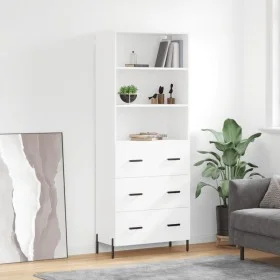 Hohes weißes Sperrholz-Sideboard 69,5 x 34 x 180 cm von vidaXL, Sideboards - Ref: Foro24-3189389, Preis: 170,15 €, Rabatt: %