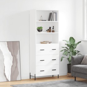 Hohes weißes Sperrholz-Sideboard 69,5 x 34 x 180 cm von vidaXL, Sideboards - Ref: Foro24-3189389, Preis: 180,79 €, Rabatt: %
