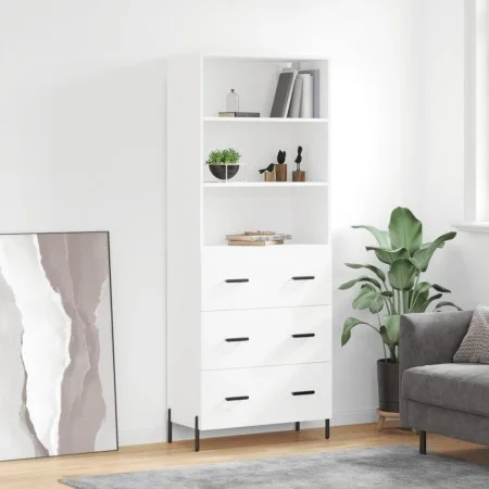 Aparador alto madera contrachapada blanco 69,5x34x180 cm de vidaXL, Aparadores - Ref: Foro24-3189389, Precio: 169,82 €, Descu...