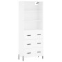 Hohes weißes Sperrholz-Sideboard 69,5 x 34 x 180 cm von vidaXL, Sideboards - Ref: Foro24-3189389, Preis: 180,79 €, Rabatt: %