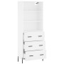 Hohes weißes Sperrholz-Sideboard 69,5 x 34 x 180 cm von vidaXL, Sideboards - Ref: Foro24-3189389, Preis: 180,79 €, Rabatt: %