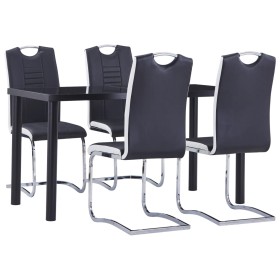 5-teiliges Esszimmer-Set Kunstleder schwarz von vidaXL, Möbelsets für Küchen und Esszimmer - Ref: Foro24-3053026, Preis: 510,...