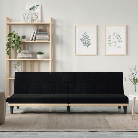 Black fabric sofa bed with cup holder by vidaXL, Sofas - Ref: Foro24-351865, Price: 280,74 €, Discount: %