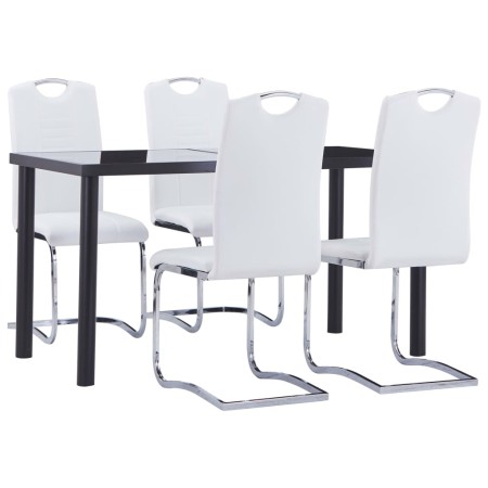 5-teiliges Esszimmer-Set Kunstleder weiß von vidaXL, Möbelsets für Küchen und Esszimmer - Ref: Foro24-3053032, Preis: 479,96 ...