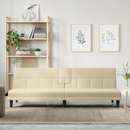 Cremefarbenes Schlafsofa aus Stoff mit Getränkehalter von vidaXL, Sofas - Ref: Foro24-351866, Preis: 280,74 €, Rabatt: %