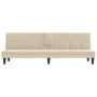 Sofá cama con portavasos tela crema de vidaXL, Sofás - Ref: Foro24-351866, Precio: 275,49 €, Descuento: %