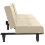 Sofá cama con portavasos tela crema de vidaXL, Sofás - Ref: Foro24-351866, Precio: 275,49 €, Descuento: %