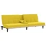 Schlafsofa mit Getränkehalter aus hellgelbem Stoff von vidaXL, Sofas - Ref: Foro24-351867, Preis: 275,49 €, Rabatt: %