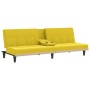 Schlafsofa mit Getränkehalter aus hellgelbem Stoff von vidaXL, Sofas - Ref: Foro24-351867, Preis: 280,74 €, Rabatt: %