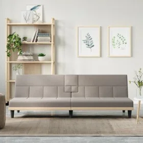 Sofá cama con portavasos tela gris taupé by vidaXL, Sofas - Ref: Foro24-351868, Price: 275,49 €, Discount: %