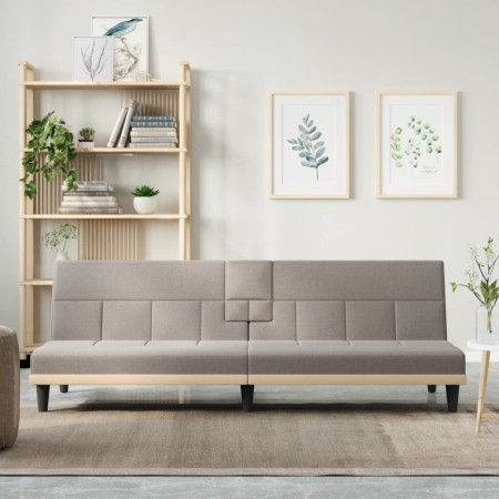Schlafsofa mit Getränkehalter in grau-taupefarbenem Stoff. von vidaXL, Sofas - Ref: Foro24-351868, Preis: 280,74 €, Rabatt: %