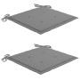 Sillas de jardín 2 uds con cojines gris madera de teca