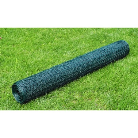 Galvanized wire fence with green PVC coating 25x0.75 m by vidaXL, fence panels - Ref: Foro24-140410, Price: 30,69 €, Discount: %