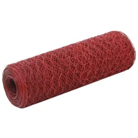 Hühnerdraht aus Stahl mit roter PVC-Beschichtung, 25 x 0,5 m von vidaXL, Zaunpaneele - Ref: Foro24-143299, Preis: 25,99 €, Ra...
