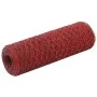 Steel chicken wire with red PVC coating 25x0.5 m by vidaXL, fence panels - Ref: Foro24-143299, Price: 25,99 €, Discount: %