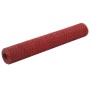 Hühnerdraht aus Stahl mit roter PVC-Beschichtung, 25 x 1 m von vidaXL, Zaunpaneele - Ref: Foro24-143307, Preis: 36,93 €, Raba...