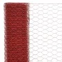 Steel chicken wire with red PVC coating 25x1.2 m by vidaXL, fence panels - Ref: Foro24-143317, Price: 45,71 €, Discount: %