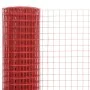 Steel chicken wire with red PVC coating 10x1 m by vidaXL, fence panels - Ref: Foro24-143661, Price: 23,37 €, Discount: %