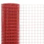 Steel chicken wire with red PVC coating 25x1 m by vidaXL, fence panels - Ref: Foro24-143664, Price: 48,87 €, Discount: %