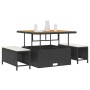 Conjunto de Comedor de Jardín Negro Poliratán