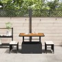 Conjunto de Comedor de Jardín Negro Poliratán